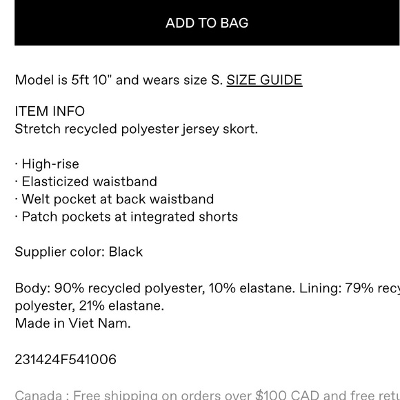 Girlfriend Collective Black Ultralight Skort - Picture 4 of 4